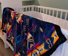 Load image into Gallery viewer, Double Sided Native Print Baby Blanket
